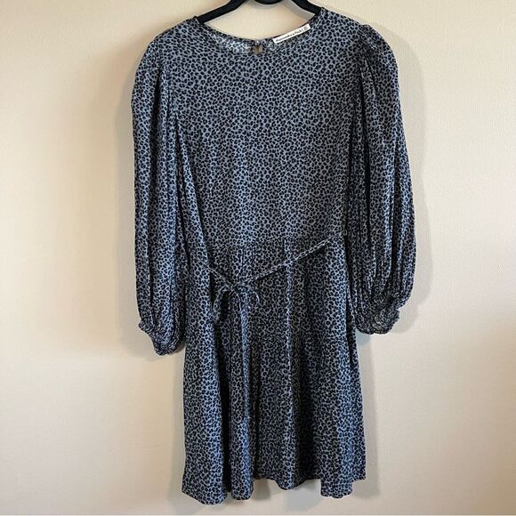 ✨ Abercrombie & Fitch Gray Black Leopard Cheetah Mini Dress XS - Picture 1 of 12